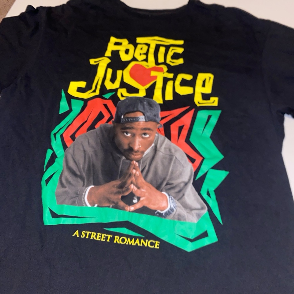 Hybrid Apparel Black Graphic Tee with Yellow and Green Accents